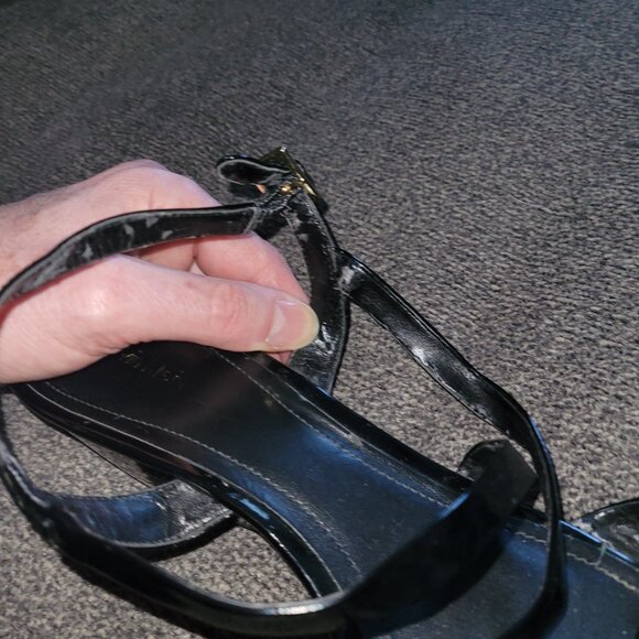 COPY - Calvin Klein Black Wedge Strappy Sandals 2.5" Heel - Picture 10 of 12